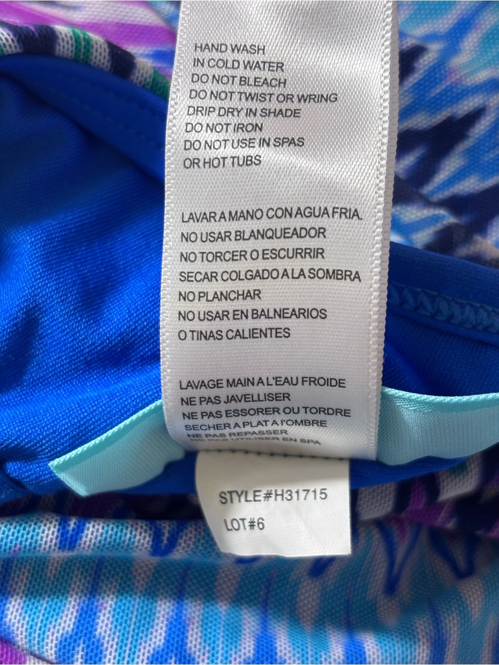 Beach House Flyaway Mesh Swim Tankini Top Razorback Lined Flowy Chevron Size 6 - Picture 7 of 9